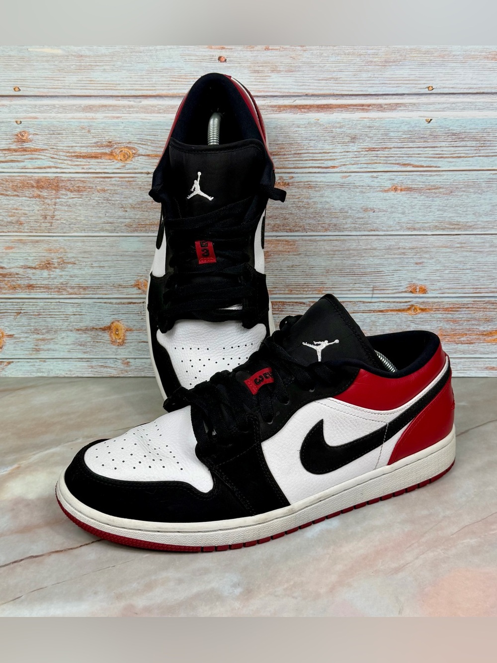 Nike Air Jordan 1 Low Black White Red Sneakers